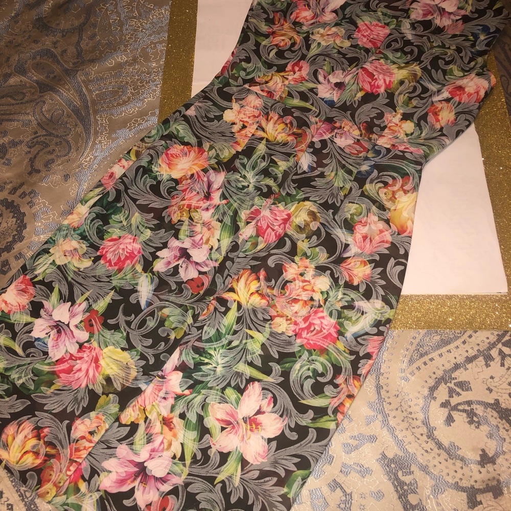 Dark floral midi dress